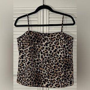 TopShop Square Neck Leopard Print Cami Top Size 6